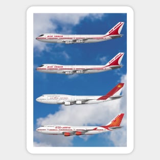 Air India Complete 747 Fleet Line Up Sticker